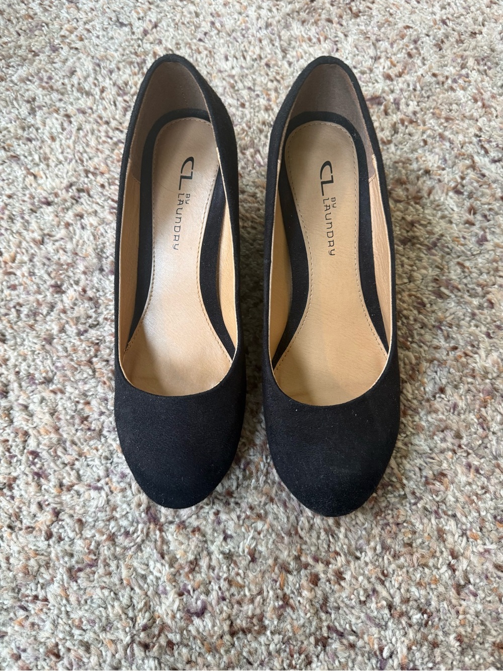 CL by Laundry Black Suede Round-Toe Pumps